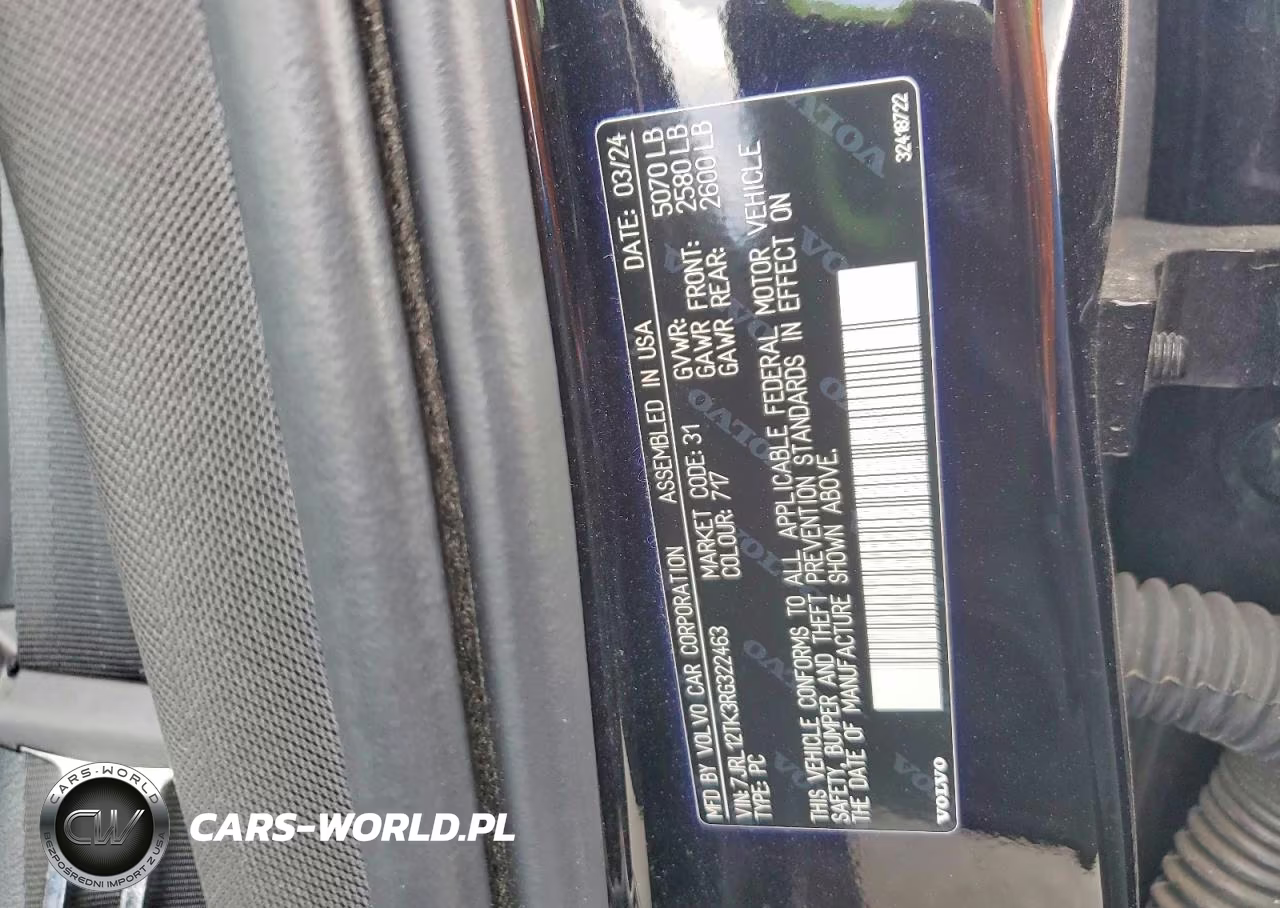 2024 Volvo S60 Core VIN:7JRL12TK3RG322463 - 12