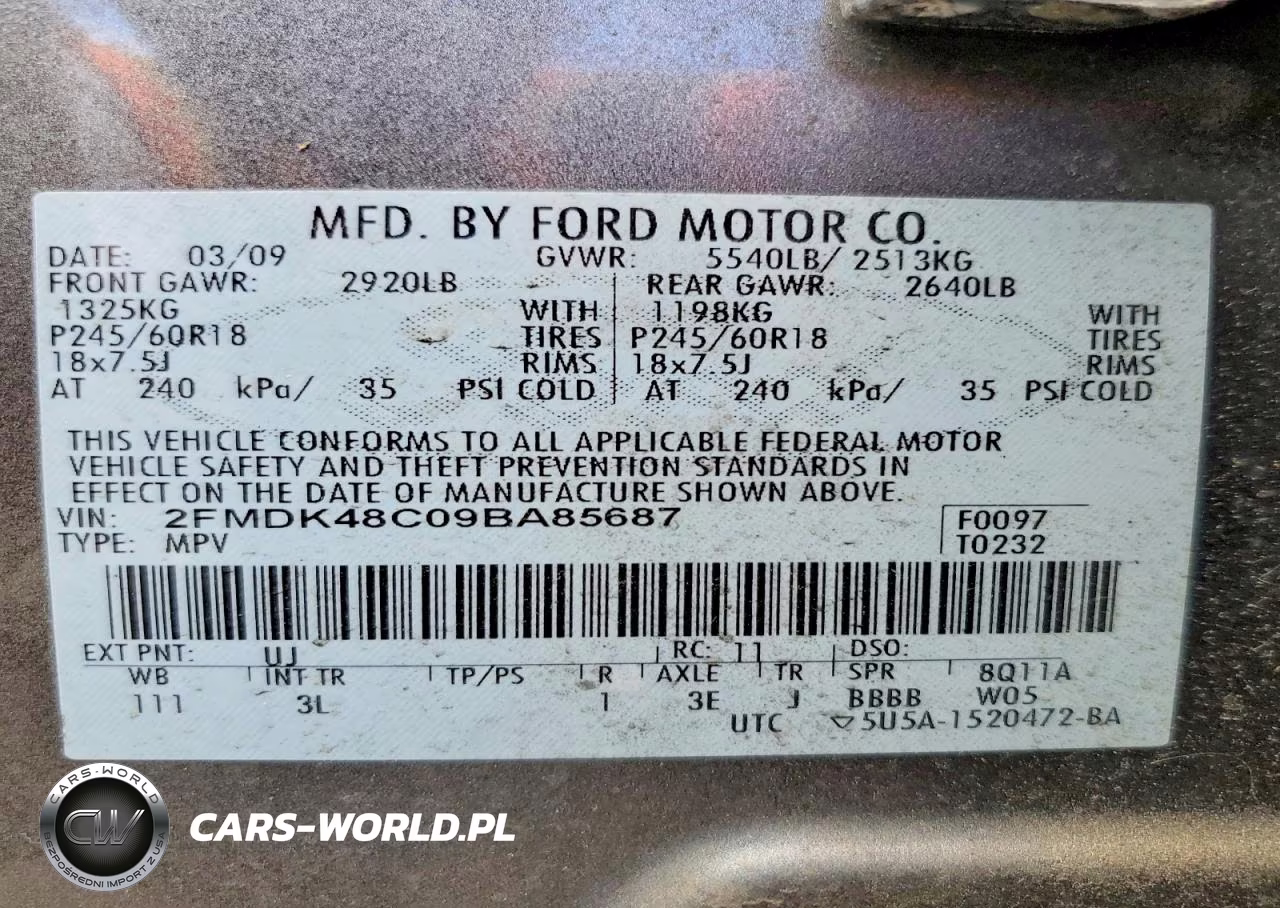 2009 Ford Edge Sel VIN:2FMDK48C09BA85687 - 14