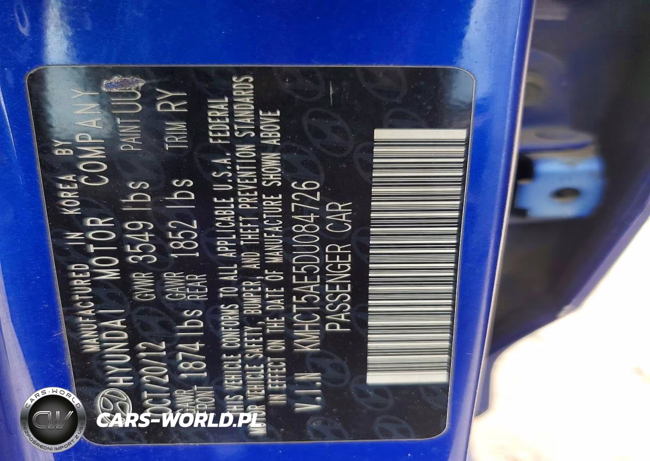 2013 Hyundai Accent Gs VIN:KMHCT5AE5DU084726 - 12