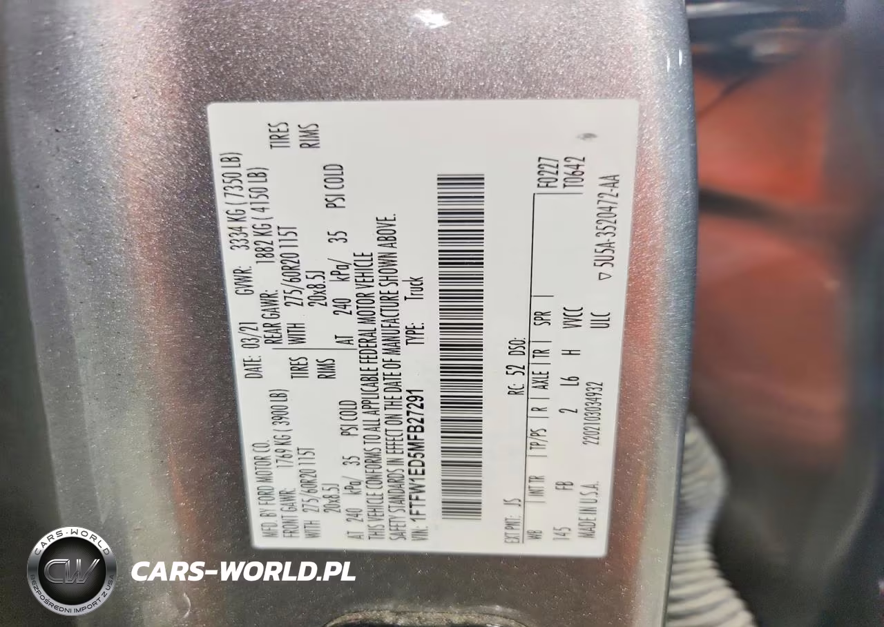 2021 Ford F150 Supercrew VIN:1FTFW1ED5MFB27291 - 12