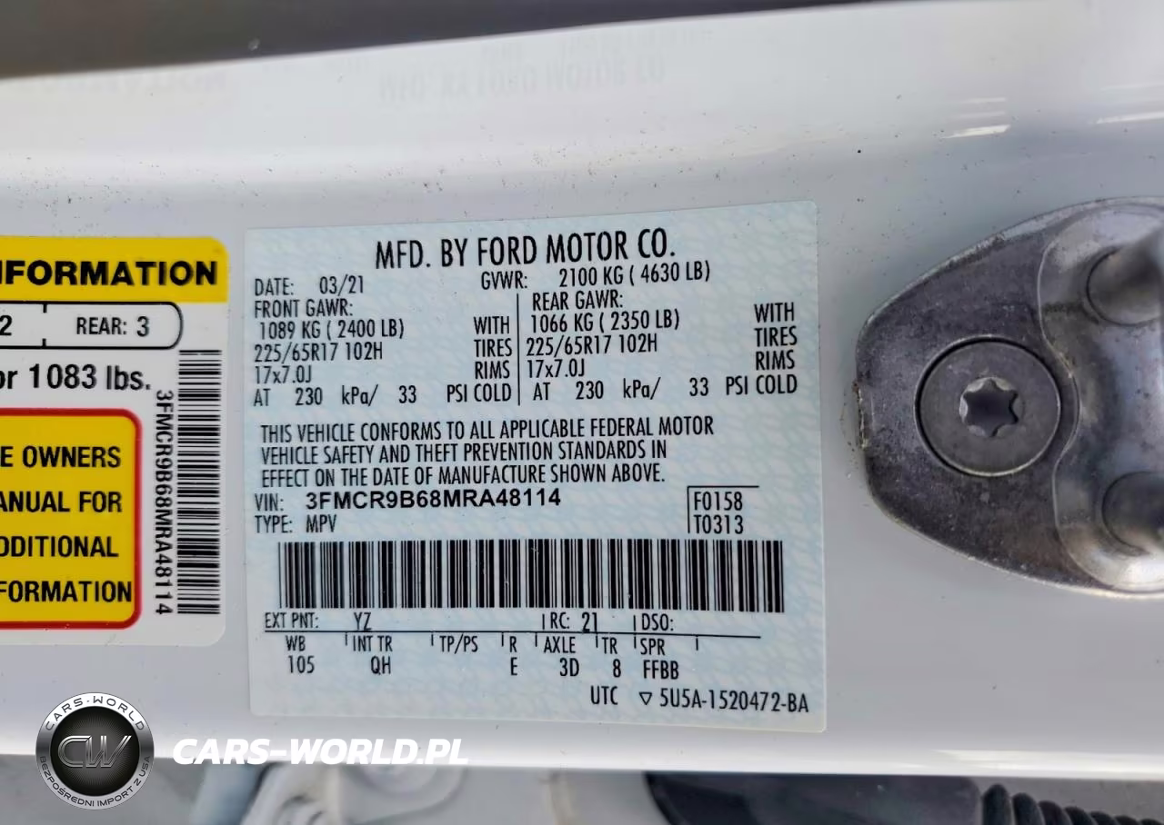 2021 Ford Bronco Sport Big Bend VIN:3FMCR9B68MRA48114 - 12