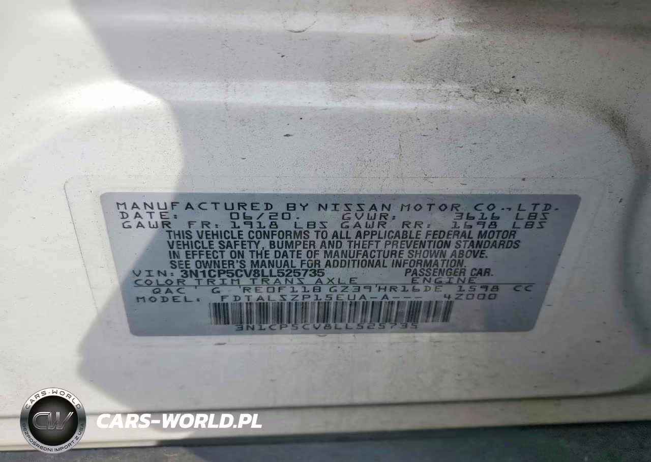 2020 Nissan Kicks Sv VIN:3N1CP5CV8LL525735 - 12