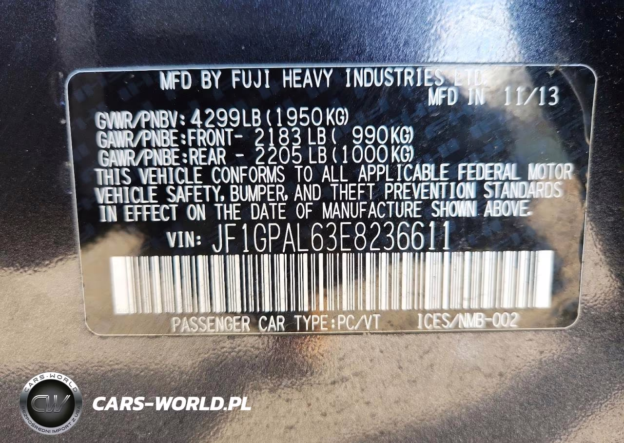 2014 Subaru Impreza Sport Premium VIN:JF1GPAL63E8236611 - 12