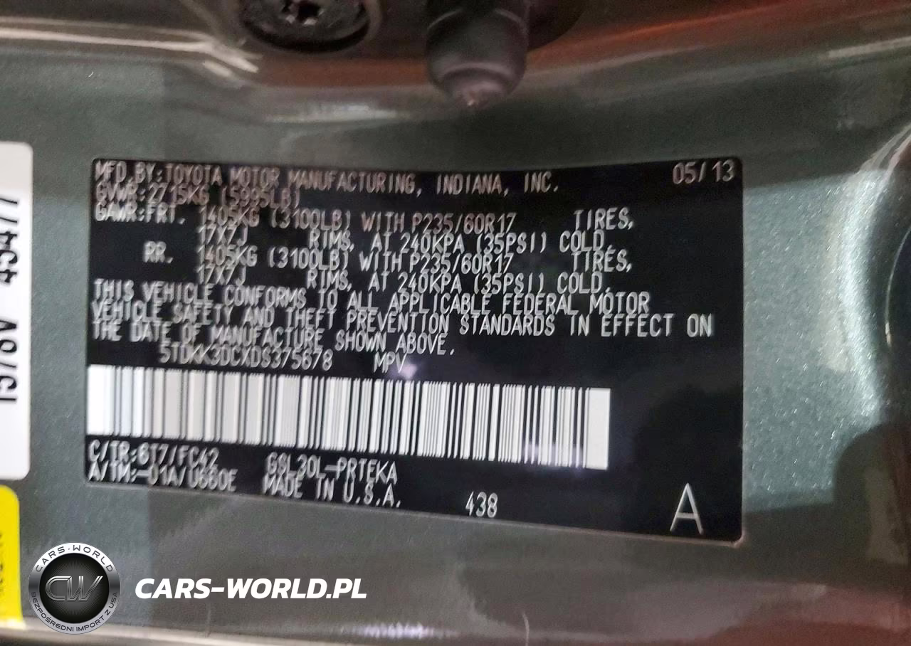2013 Toyota Sienna Le VIN:5TDKK3DCXDS375678 - 13