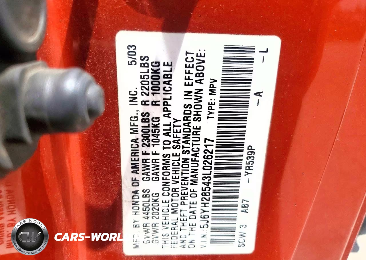 2003 Honda Element Ex VIN:5J6YH28543L026217 - 13