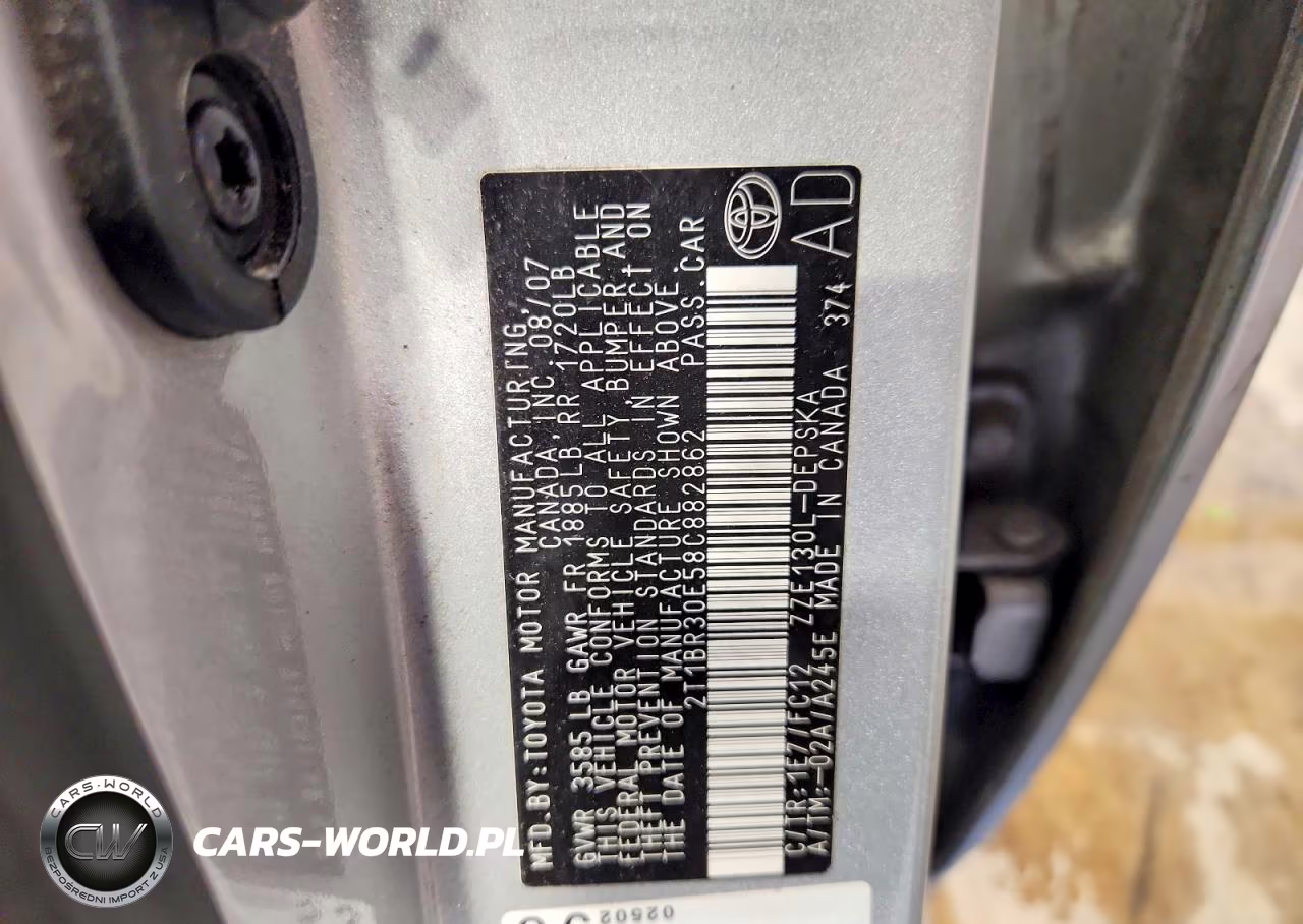 2008 Toyota Corolla S VIN:2T1BR30E58C882862 - 13