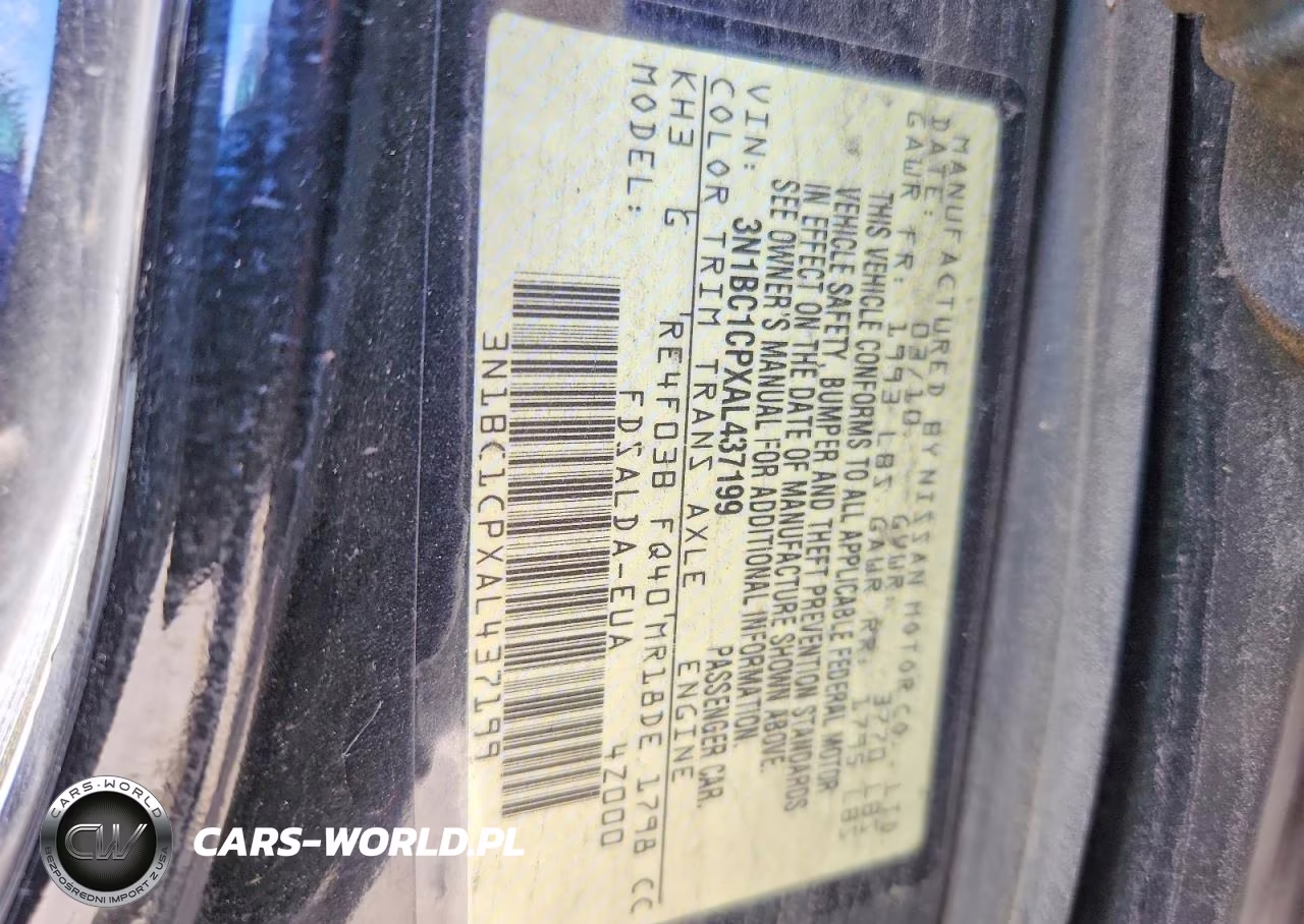 2010 Nissan Versa 1.8 S VIN:3N1BC1CPXAL437199 - 12