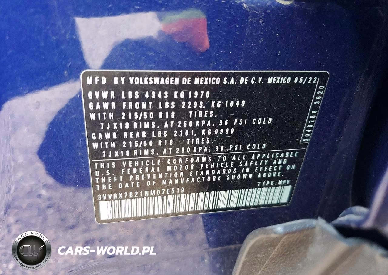 2022 Volkswagen Taos Se VIN:3VVRX7B21NM076519 - 13