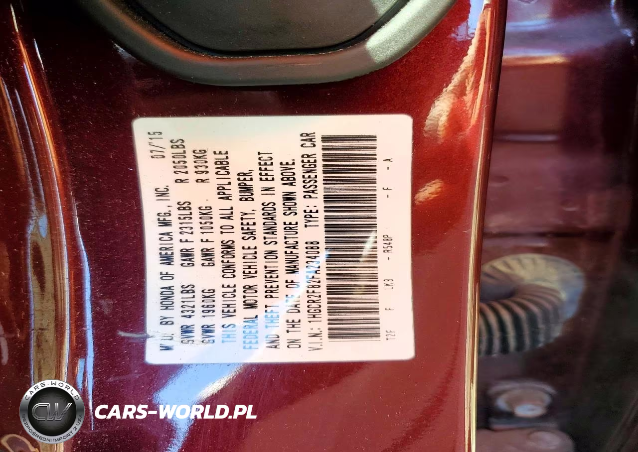 2015 Honda Accord Exl VIN:1HGCR2F82FA234088 - 12