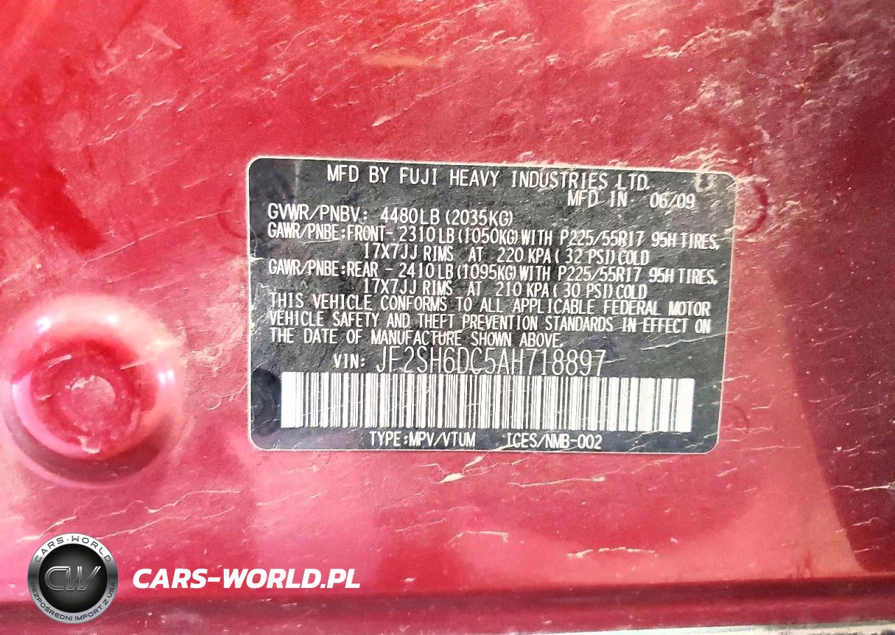 2010 Subaru Forester 2.5X Limited VIN:JF2SH6DC5AH718897 - 12