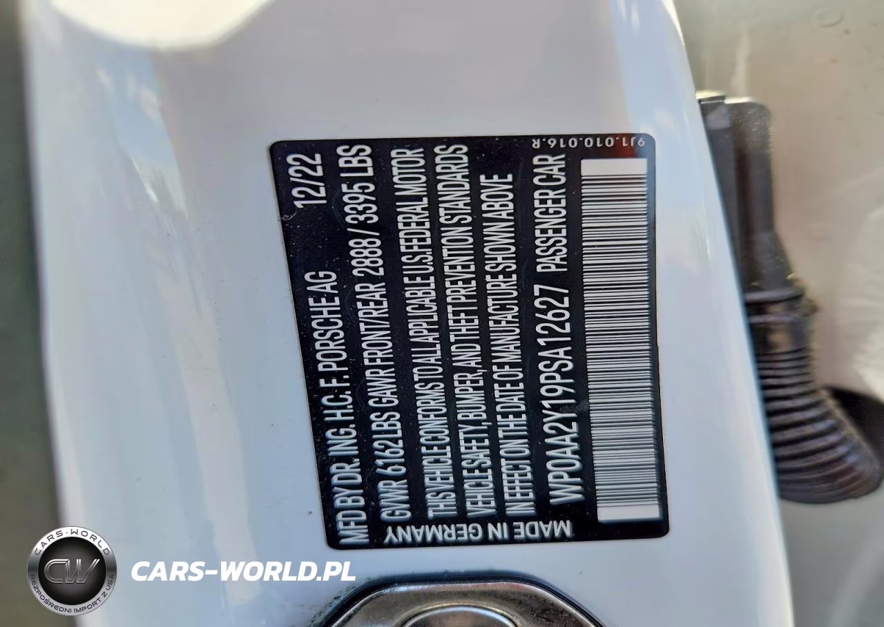 2023 Porsche Taycan VIN:WP0AA2Y19PSA12627 - 12