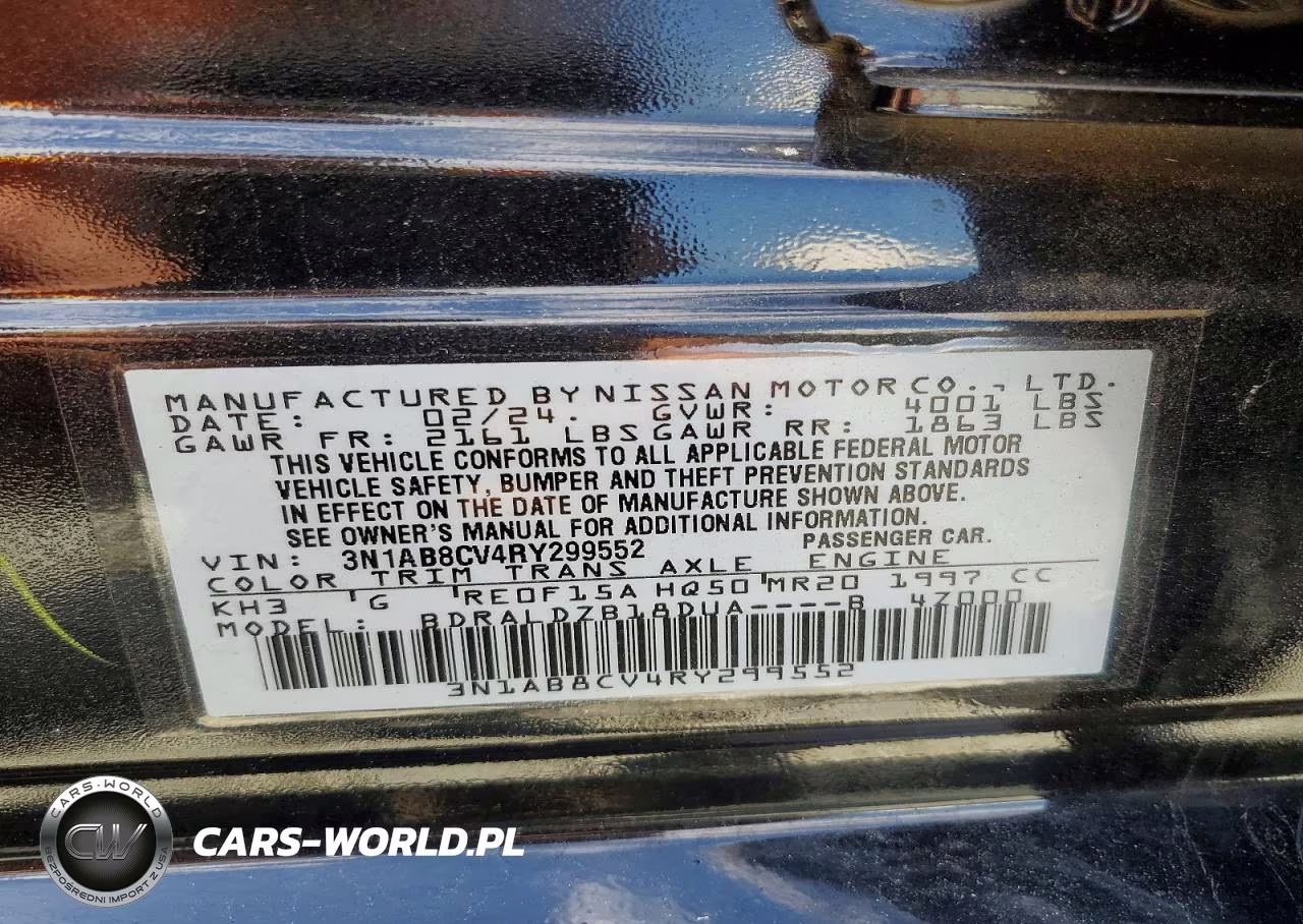 2024 Nissan Sentra Sv VIN:3N1AB8CV4RY299552 - 12