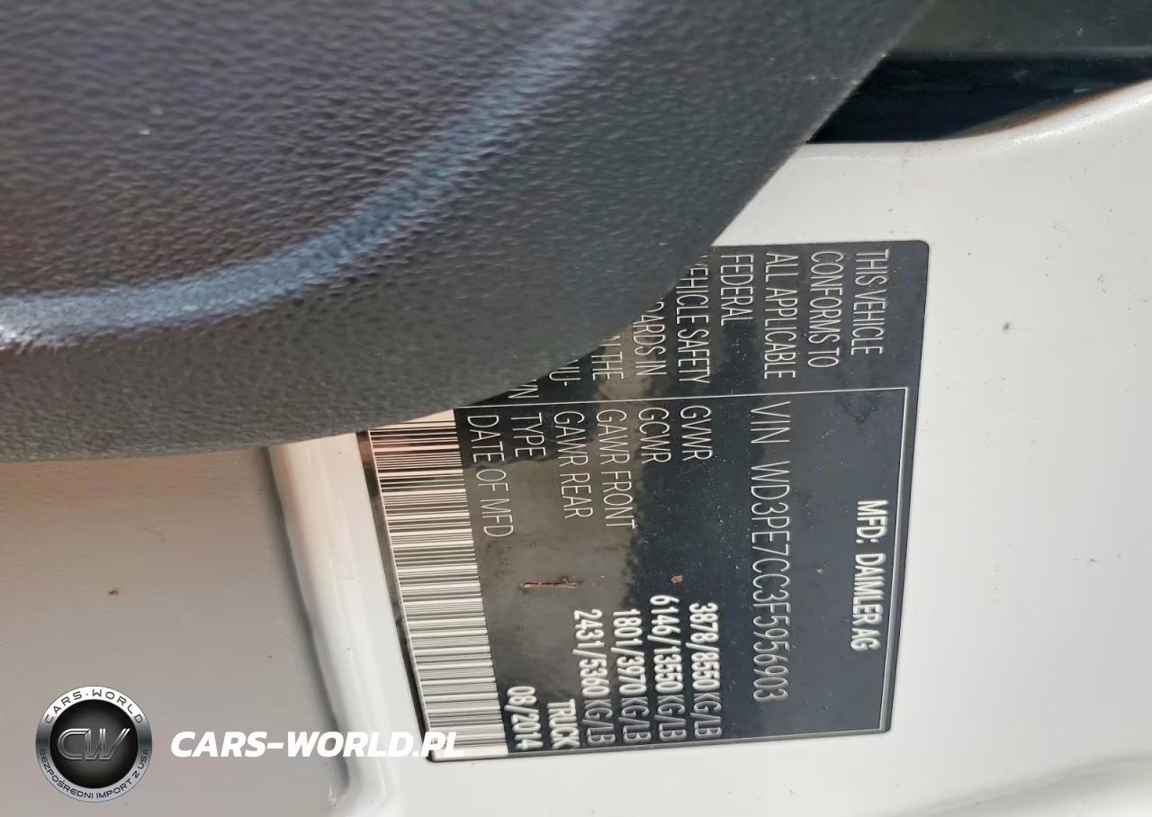 2015 Mercedes-Benz Sprinter 2500 VIN:WD3PE7CC3F5956903 - 12