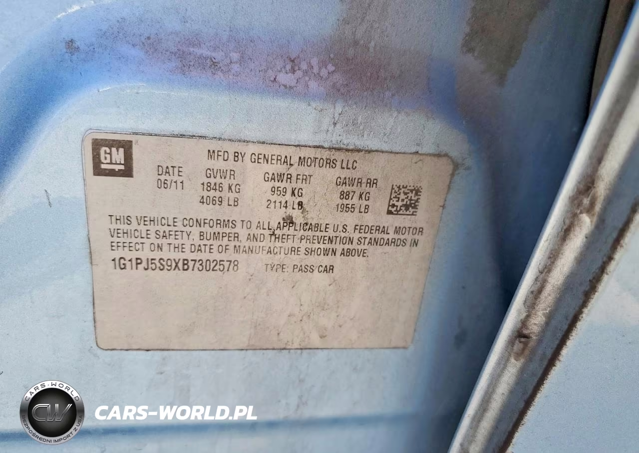 2011 Chevrolet Cruze Eco VIN:1G1PJ5S9XB7302578 - 12