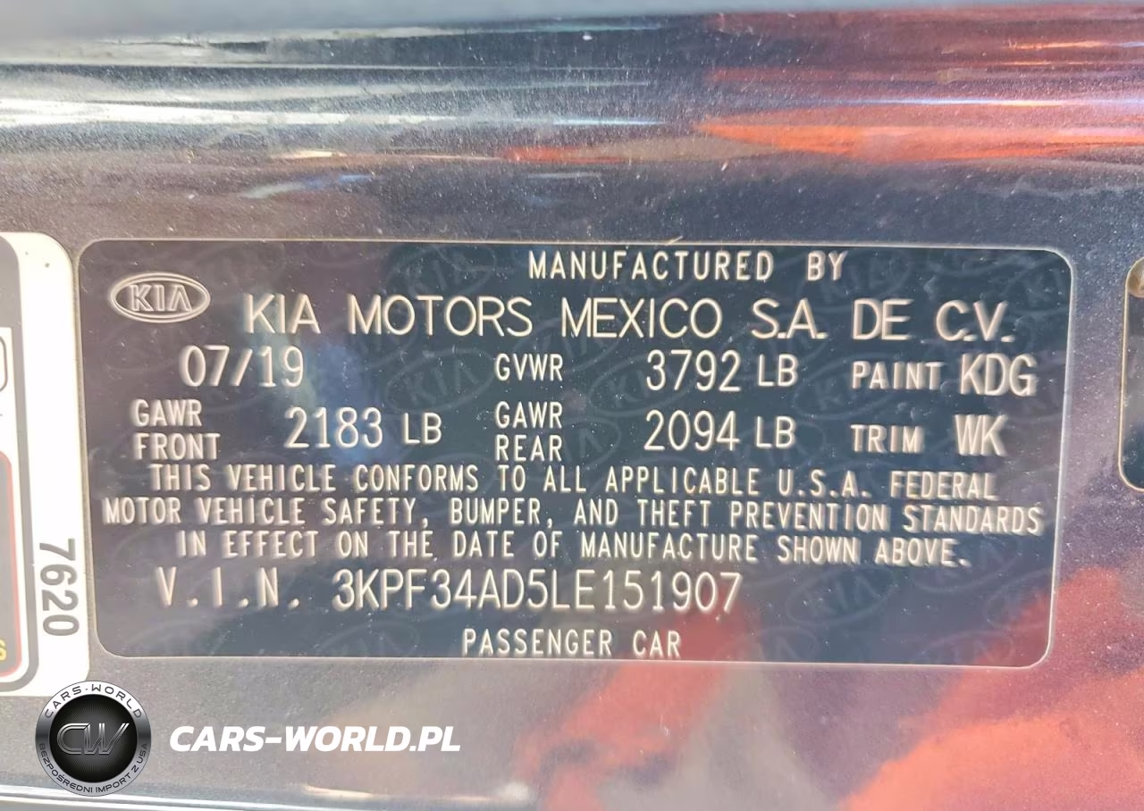 2020 Kia Forte Gt Line VIN:3KPF34AD5LE151907 - 12