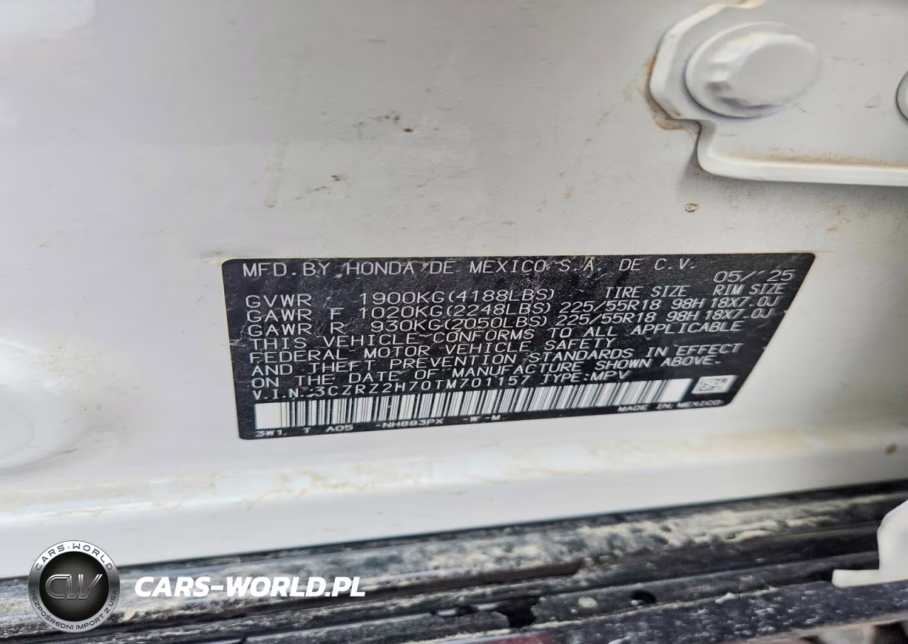 2026 Honda Hr-V VIN:3CZRZ2H70TM701157 - 12