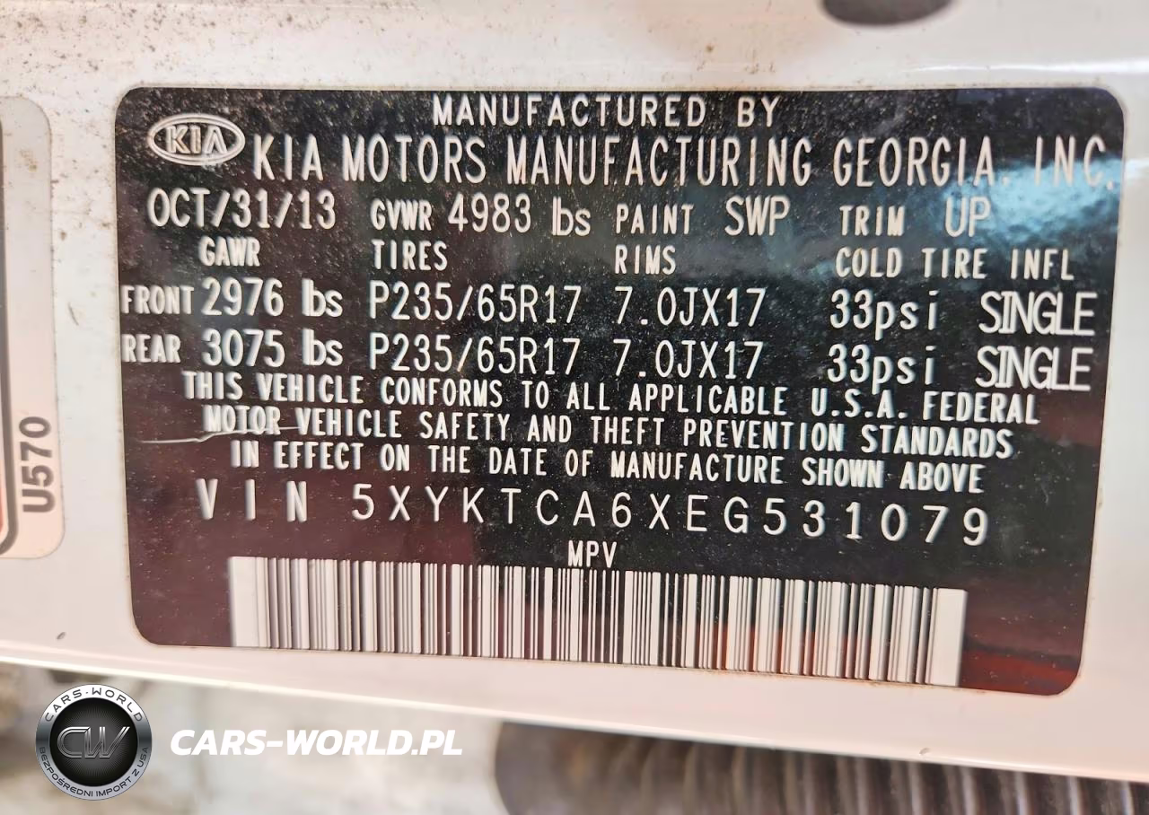 2014 Kia Sorento VIN:5XYKTCA6XEG531079 - 13