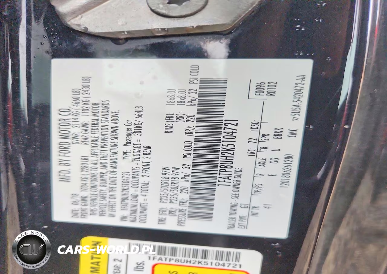 2019 Ford Mustang VIN:1FATP8UH2K5104721 - 12