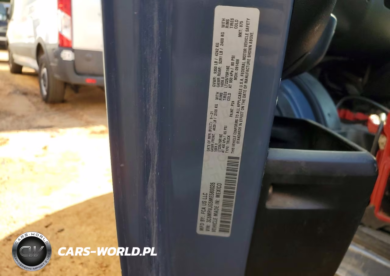 2021 Ram Promaster 3500 Delivery Van VIN:3C6MRVJG5ME580026 - 13