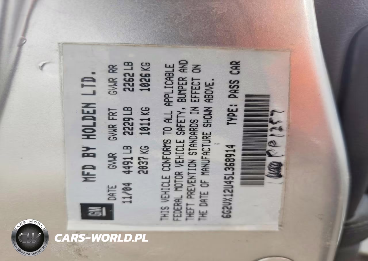 2005 Pontiac Gto VIN:6G2VX12U45L368914 - 12