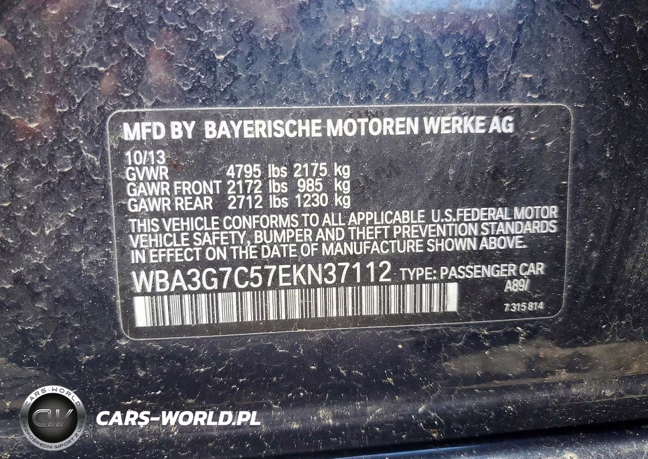 2014 BMW 328 Xi VIN:WBA3G7C57EKN37112 - 12