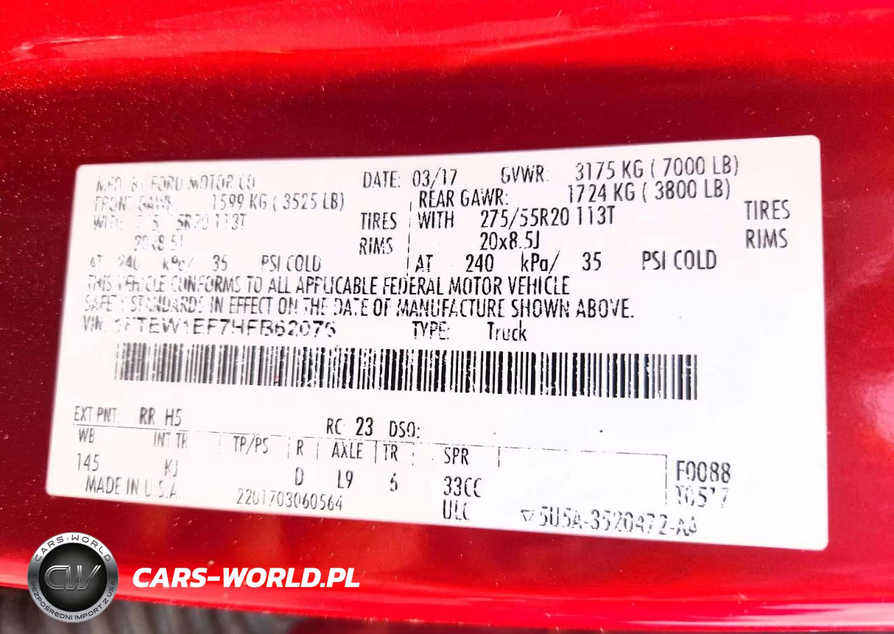 2017 Ford F150 Supercrew VIN:1FTEW1EF7HFB62076 - 12