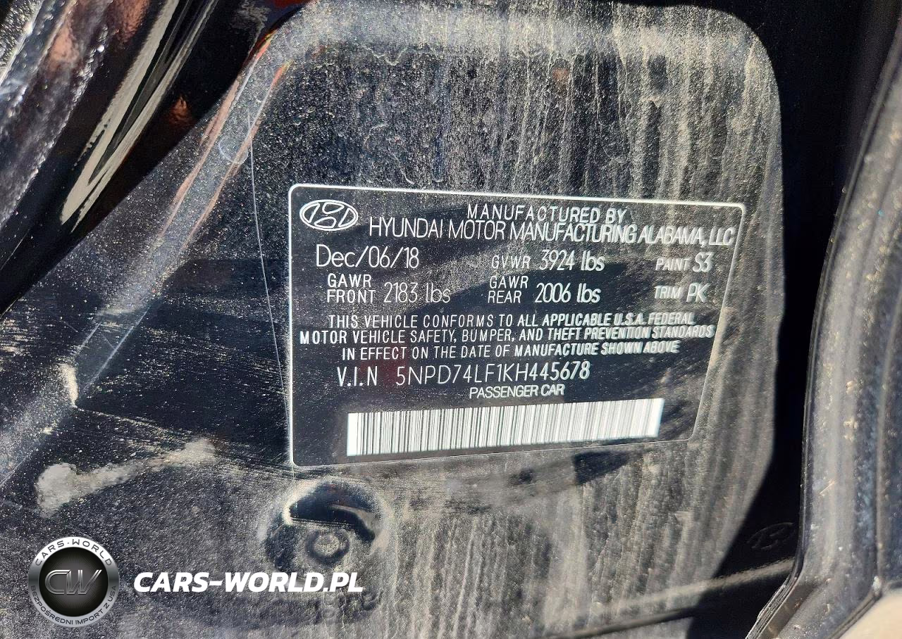 2019 Hyundai Elantra Se VIN:5NPD74LF1KH445678 - 12