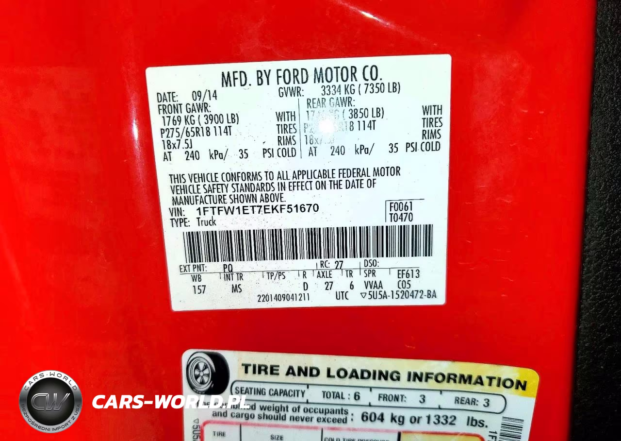 2014 Ford F150 Supercrew VIN:1FTFW1ET7EKF51670 - 13