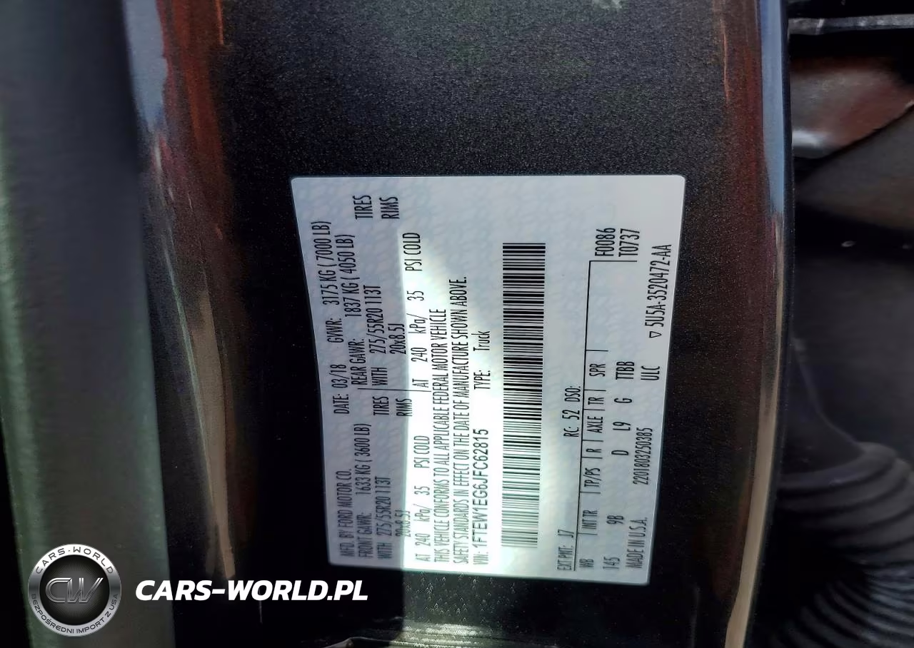 2018 Ford F150 Supercrew VIN:1FTEW1EG6JFC62815 - 13