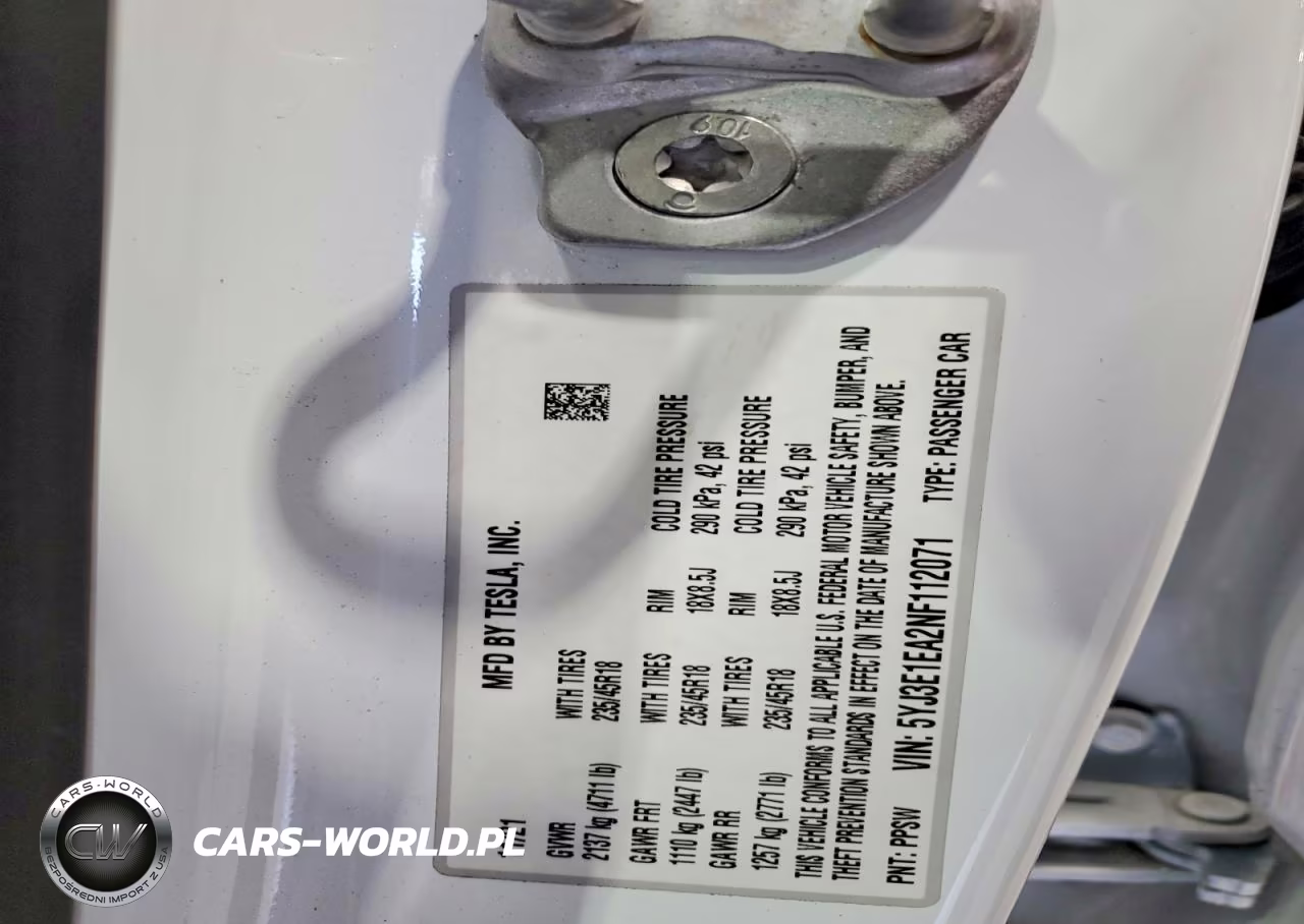 2022 Tesla Model 3 VIN:5YJ3E1EA2NF112071 - 12