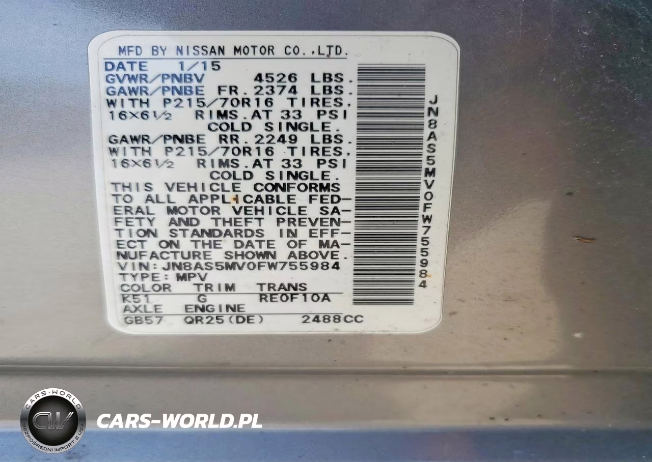 2015 Nissan Rogue Select S VIN:JN8AS5MV0FW755984 - 13
