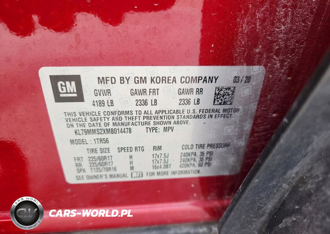 2021 Chevrolet Trailblazer Ls VIN:KL79MMS2XMB014478 - 13