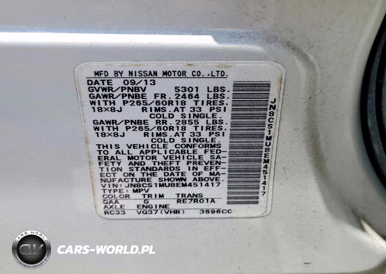 2014 Infiniti Qx70 Base VIN:JN8CS1MU8EM451417 - 13