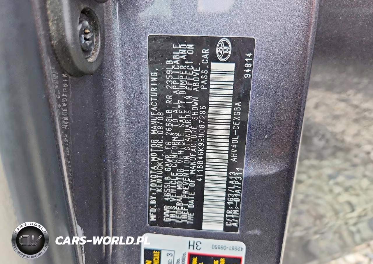 2009 Toyota Camry Hybrid VIN:4T1BB46K99U087286 - 12