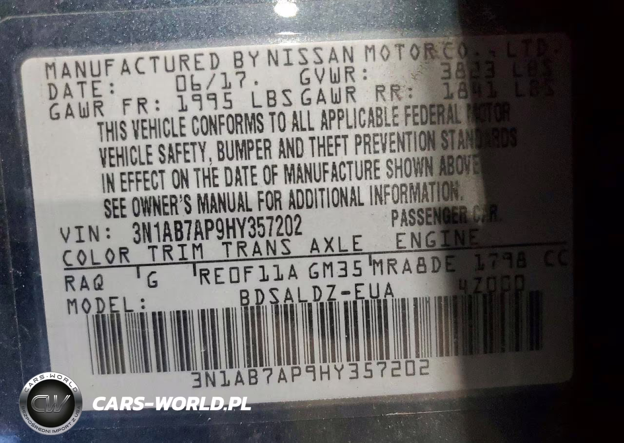 2017 Nissan Sentra Sv VIN:3N1AB7AP9HY357202 - 12