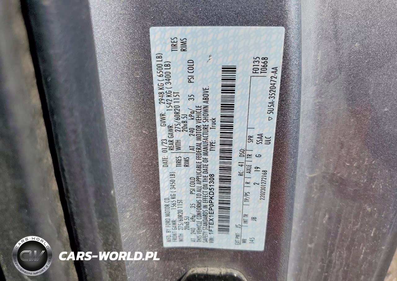 2023 Ford F150 Super Cab VIN:1FTEX1EP0PKD51308 - 12