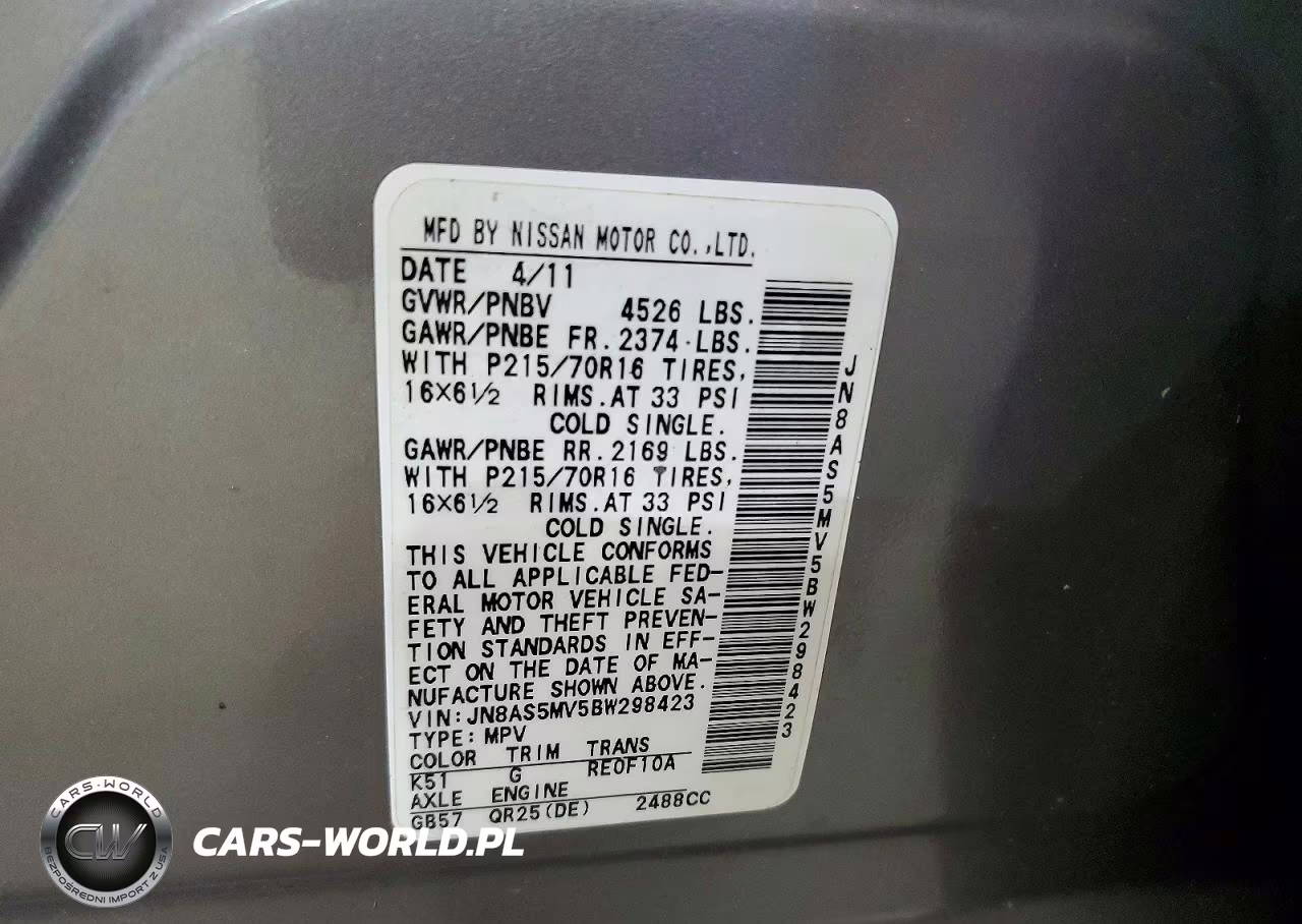 2011 Nissan Rogue S VIN:JN8AS5MV5BW298423 - 13