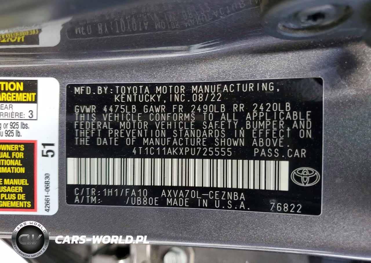 2023 Toyota Camry Le VIN:4T1C11AKXPU725555 - 12