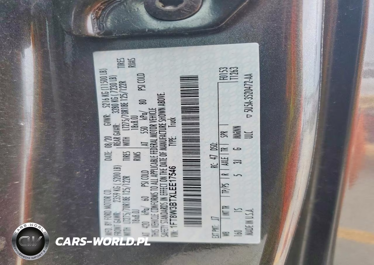 2020 Ford F350 Super Duty VIN:1FT8W3BTXLEE17546 - 12
