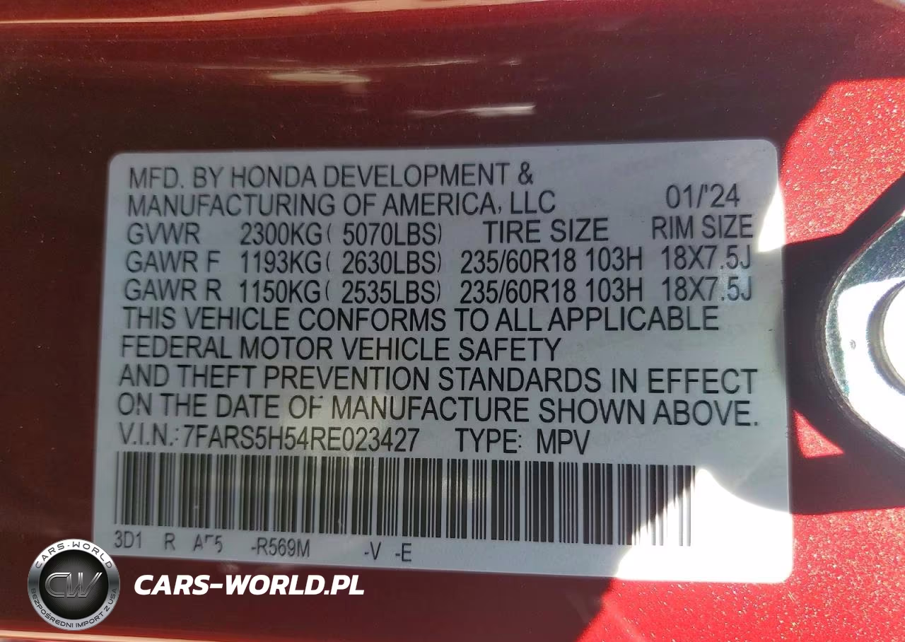 2024 Honda Cr-V Sport VIN:7FARS5H54RE023427 - 13