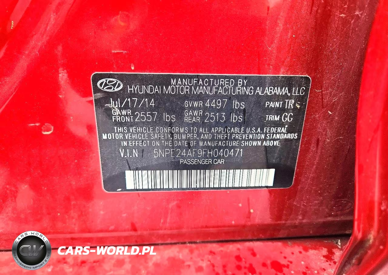 2015 Hyundai Sonata Se VIN:5NPE24AF9FH040471 - 12