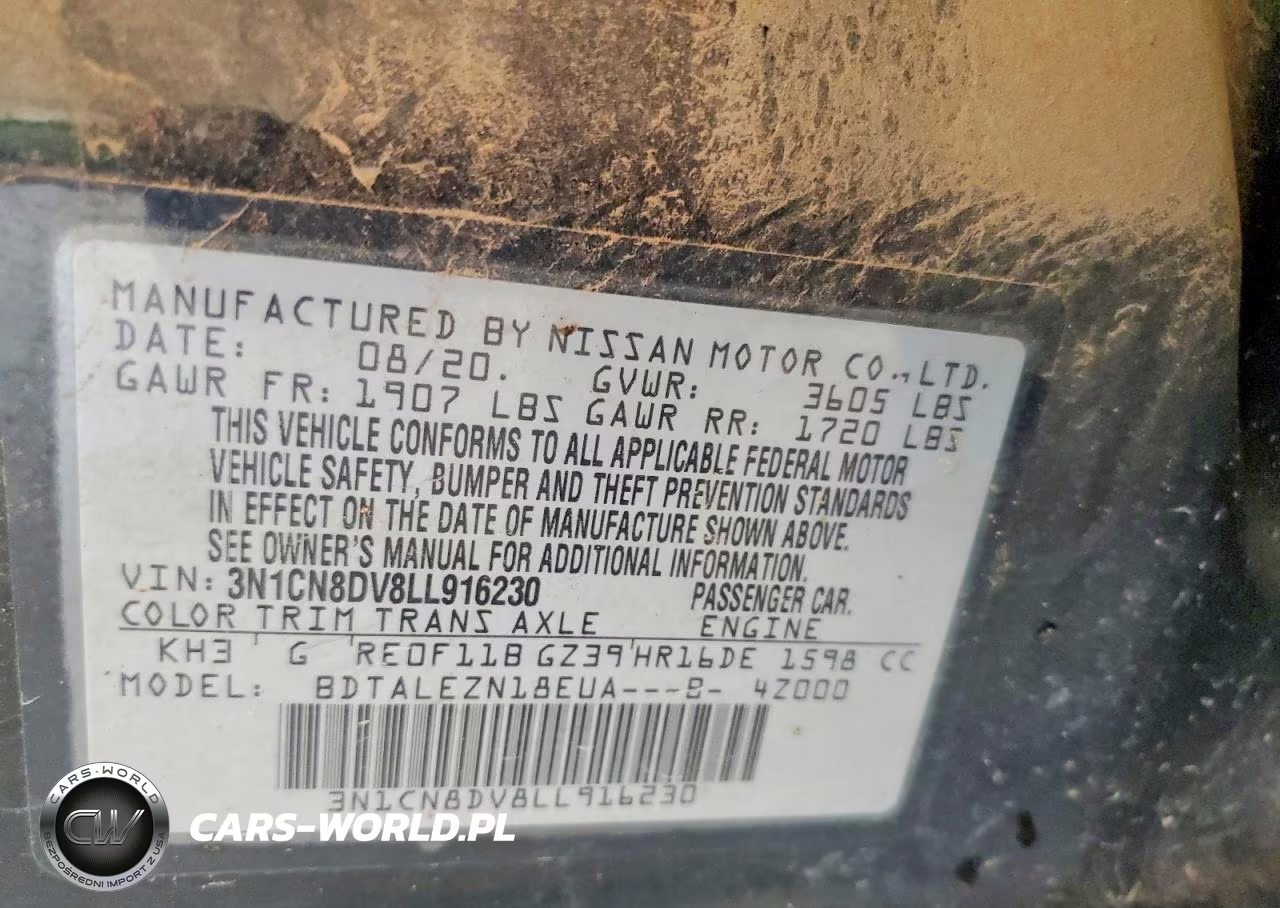 2020 Nissan Versa S VIN:3N1CN8DV8LL916230 - 12