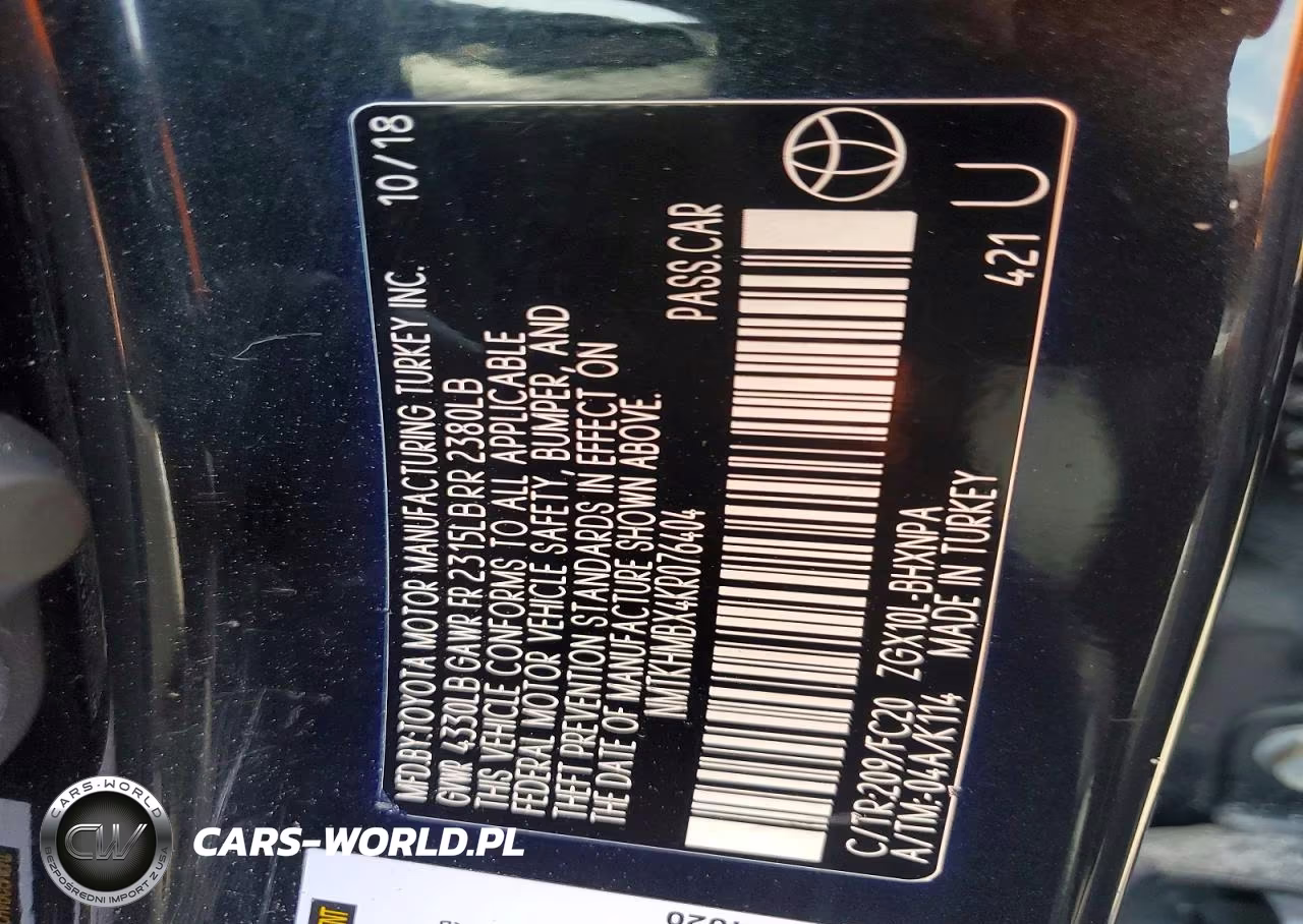 2019 Toyota C-Hr Xle VIN:NMTKHMBX4KR076404 - 12