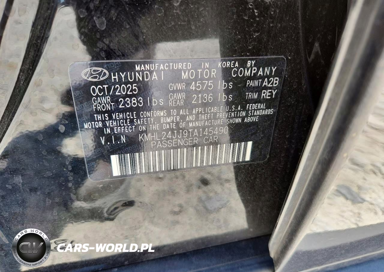 2026 Hyundai Sonata Hybrid Blue VIN:KMHL24JJ9TA145490 - 13