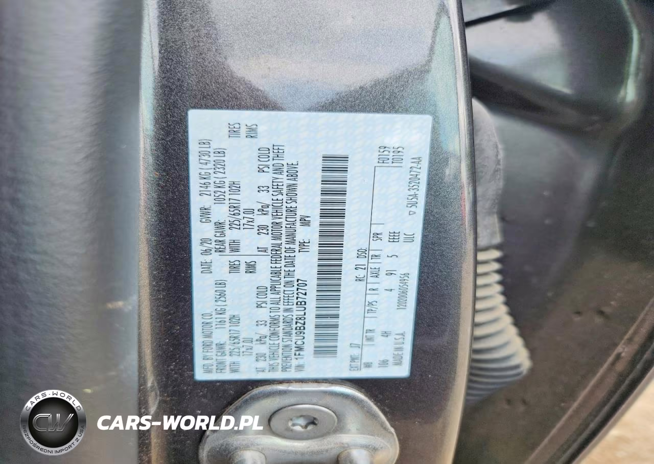 2020 Ford Escape Se Sport VIN:1FMCU9BZ8LUB72707 - 12