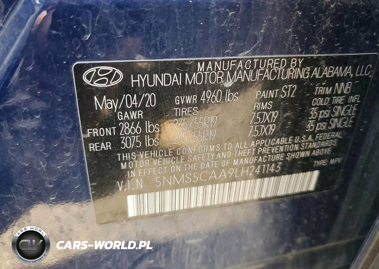 2020 Hyundai Santa Fe Limited 2.0T VIN:5NMS5CAA9LH241143 - 13