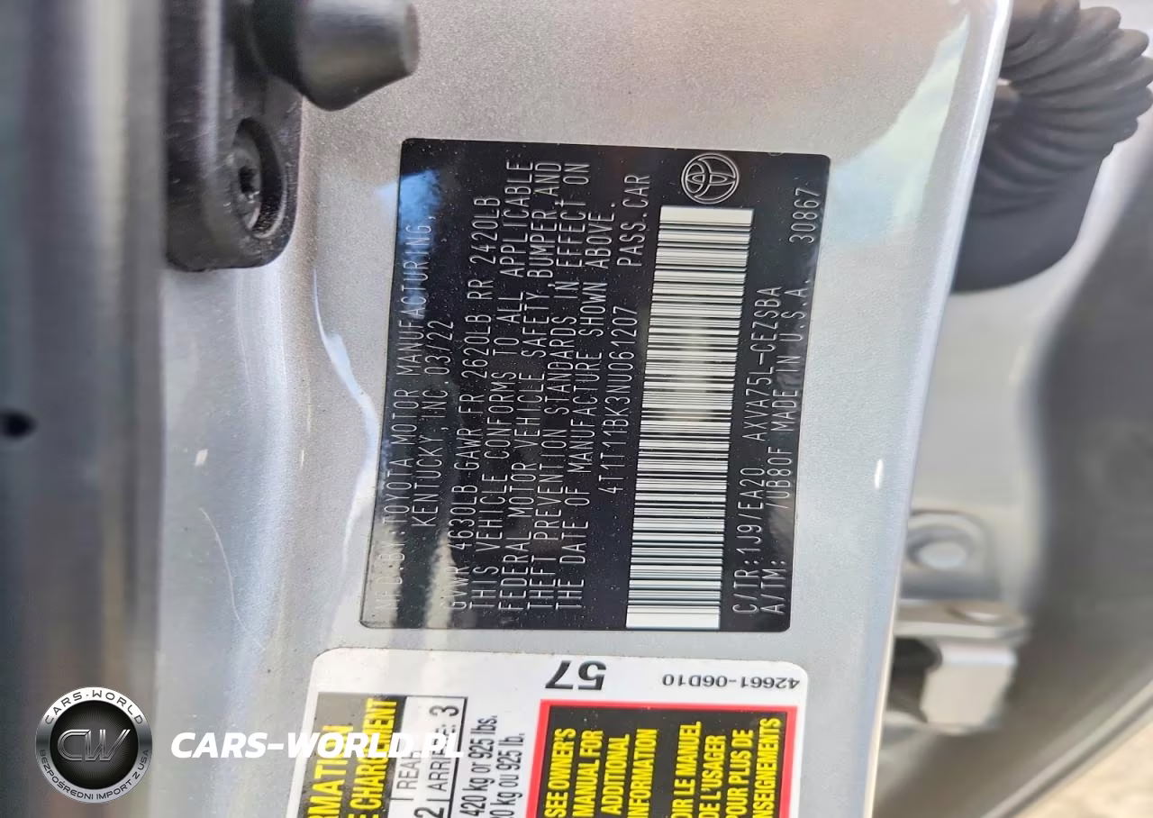 2022 Toyota Camry Se VIN:4T1T11BK3NU061207 - 13