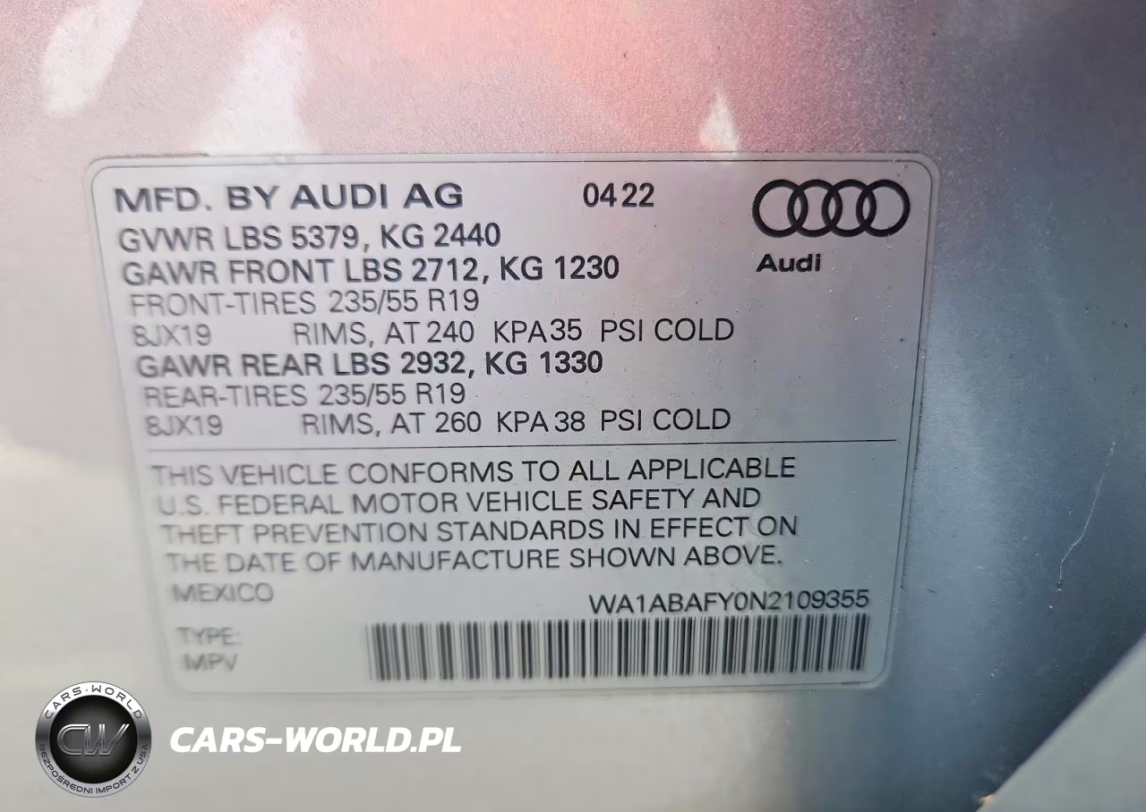 2022 Audi Q5 Premium 40 VIN:WA1ABAFY0N2109355 - 14
