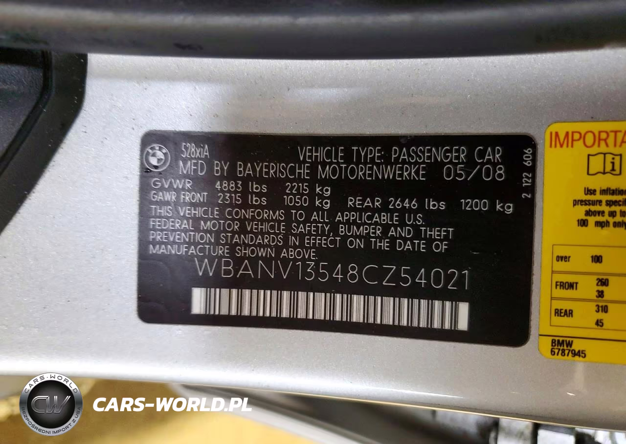 BMW 528XI VIN:WBANV13548CZ54021 - 12