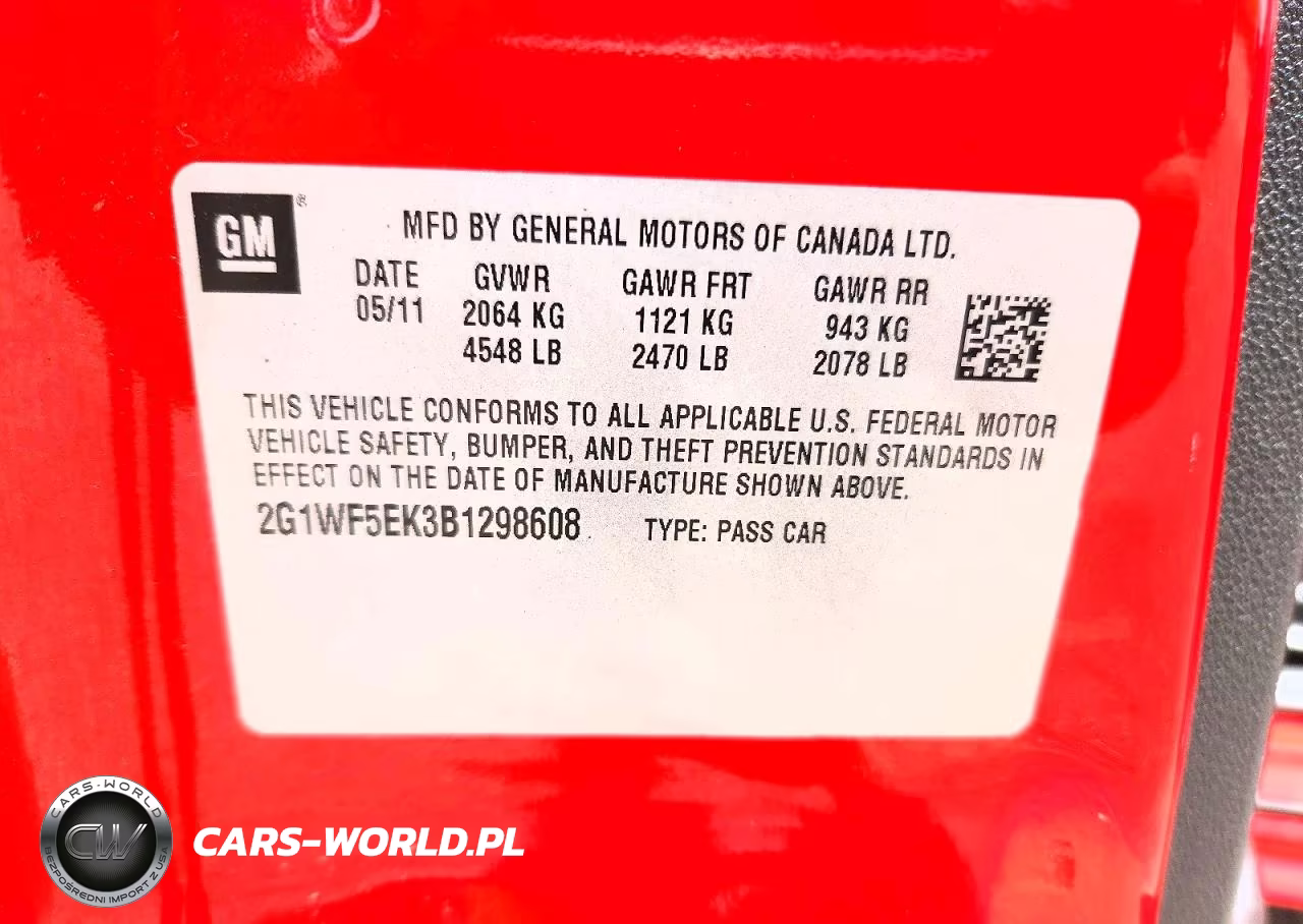 2011 Chev Impala VIN:2G1WF5EK3B1298608 - 12